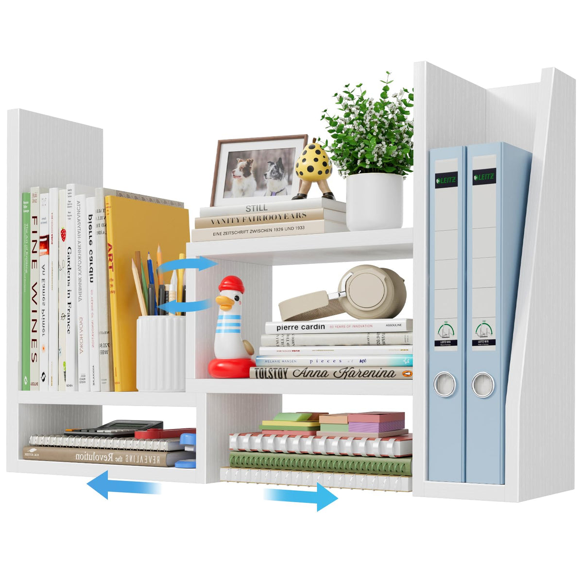Desktop File Organizer Desk Organizer Shelf - White Office - Image 1