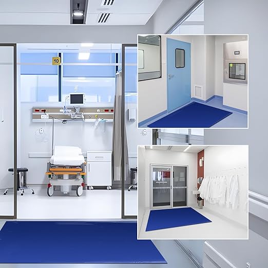 Sticky Mat Tacky Adhesive Pads 300 Sheets, 30 Sheets/Pack, 24'' x 36''/ 60 x 90 cm, Thickened Cleaning Mats for Shoes, Construction, Cleanroom, Laboratories, Hospitals, Dogs, Pets, Home- Blue
