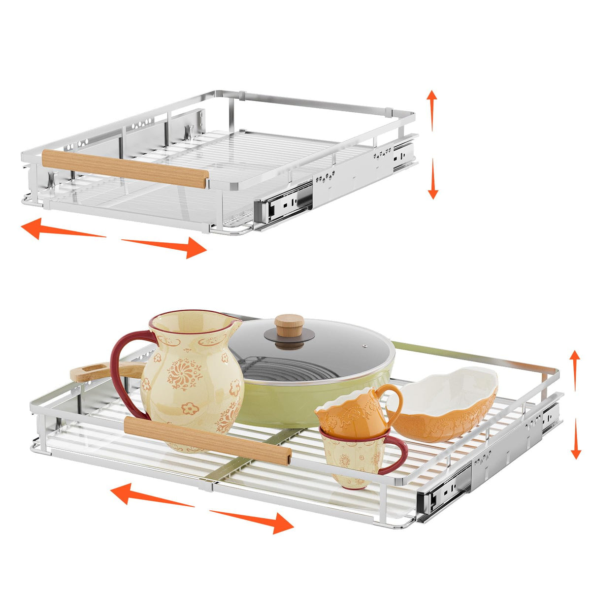 2Pack Expandable Pull Out Cabinet Organizer, 17.1"-2 | Pull Out Organi - Image 1