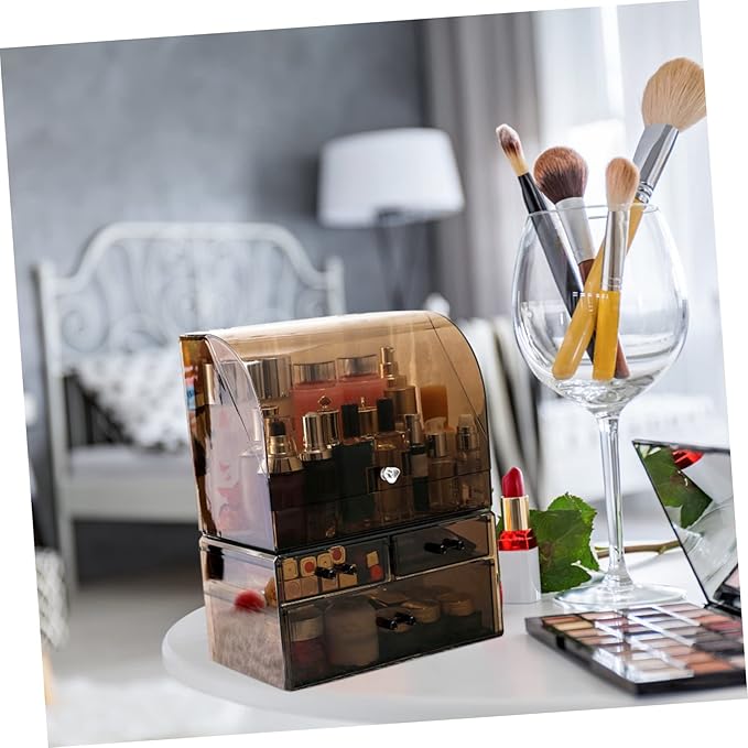 Acrylic Desktop Storage Box Cover Transparent Makeup Organizer for Cosmetics Jewelry and Office Supplies Durable and Stylish Drawer-type Storage