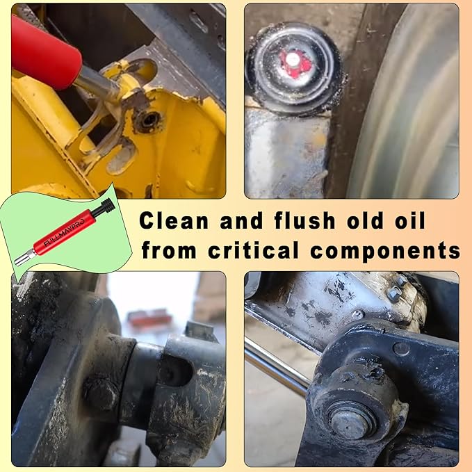 Grease Fitting Cleaning Tool,Zerk Fitting Cleaning Tool,Cleans and Rinse Off Old Dried Grease from with Penetrating Fluid &Hydraulic Pressure for Pins Shafts Bushings Joints