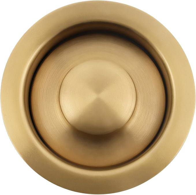 LQS Kitchen Sink Garbage Disposal Flange and Sink Stopper, fit 3-1/2 Inch Standard Sink Drain Hole Color Golden