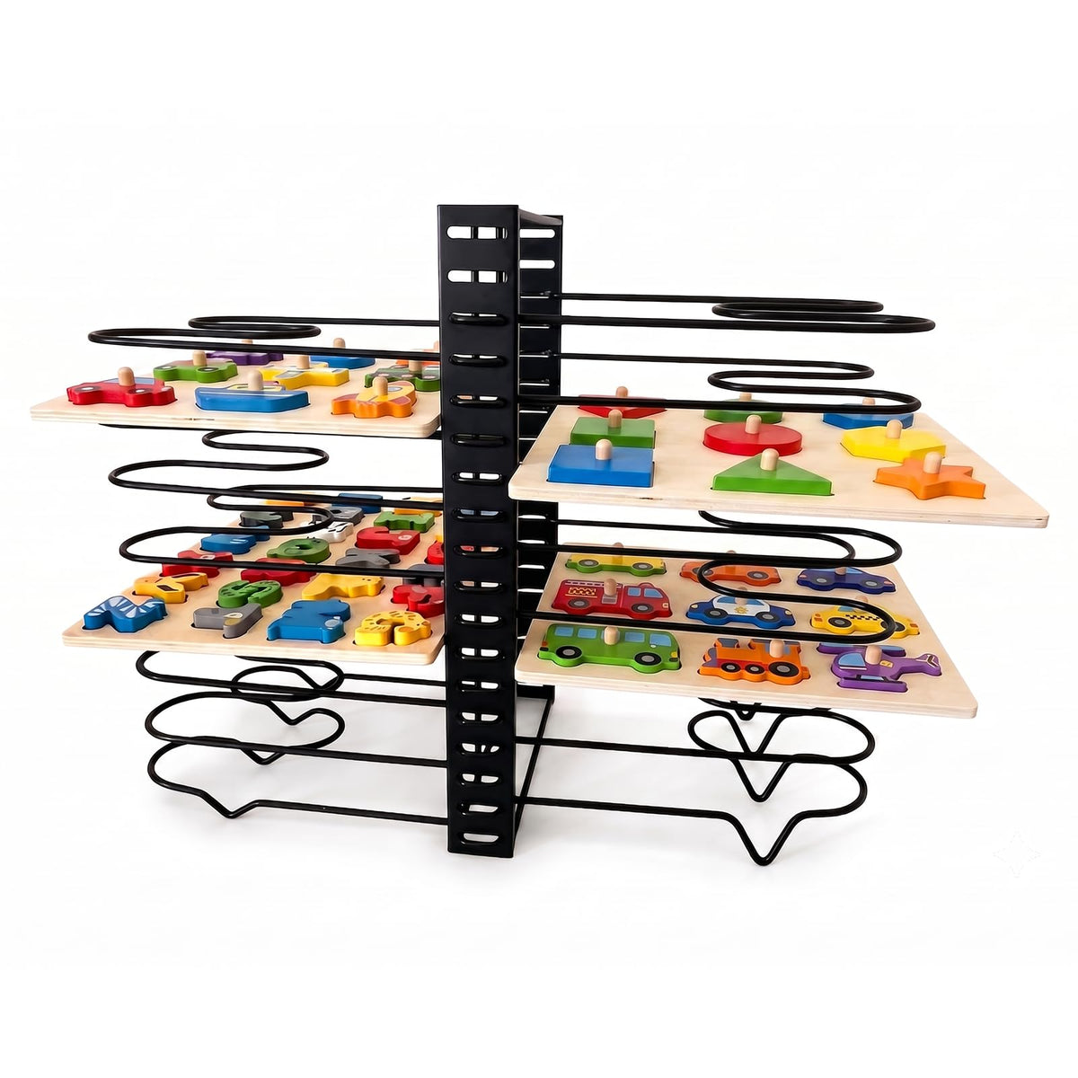Open-Sided 16-Slot Puzzle Storage Rack for Various Size - Image 1