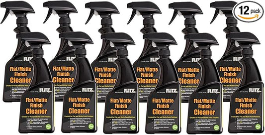 Flitz Flat Matte Finish Cleaner - 16oz Bottle of USA-Made Vinyl Wrap Spray to Easily Remove Grease, Wax, Dust, & More - Quick Drying Matte Paint Cleaner - Ideal for Cars, Motorcycles (12 Pack)