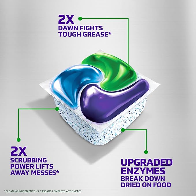 Cascade Platinum Plus Dishwasher Pods, Dish Detergent ActionPacs, Fresh, 28 Count