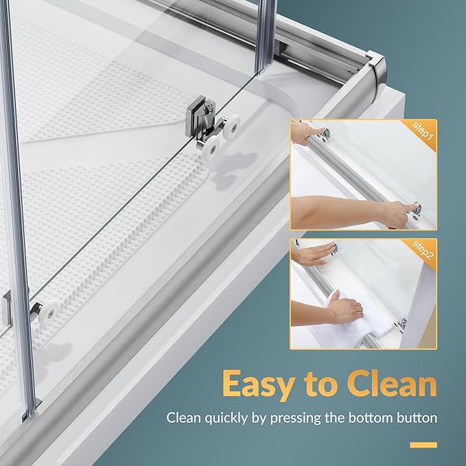 ELEGANT Corner Shower Enclosure For Bathroom 36 in.D x 36 in. W x 72 in. H, Double Sliding Shower Door with 1/4 in. Clear Glass, Brushed Nickel (Shower Base Not Included)