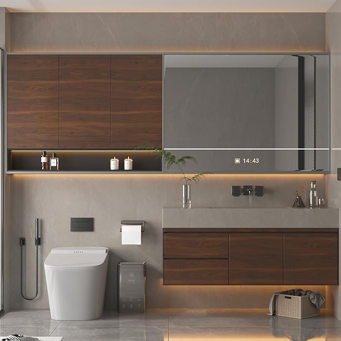 BOMENG Walnut Wood Contact Paper 16x354 inch Dark Brown Wood Wallpaper Peel and Stick Waterproof Removable Faux Wood Grain Vinyl Wrap Vintage Countertop Paper for Drawer Liner Cabinets Walls Desk