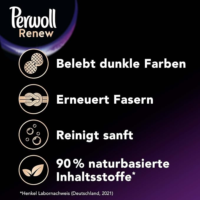 Perwoll Renew Liquid Detergent - For Black And Darks - 24 Loads (1.4L)