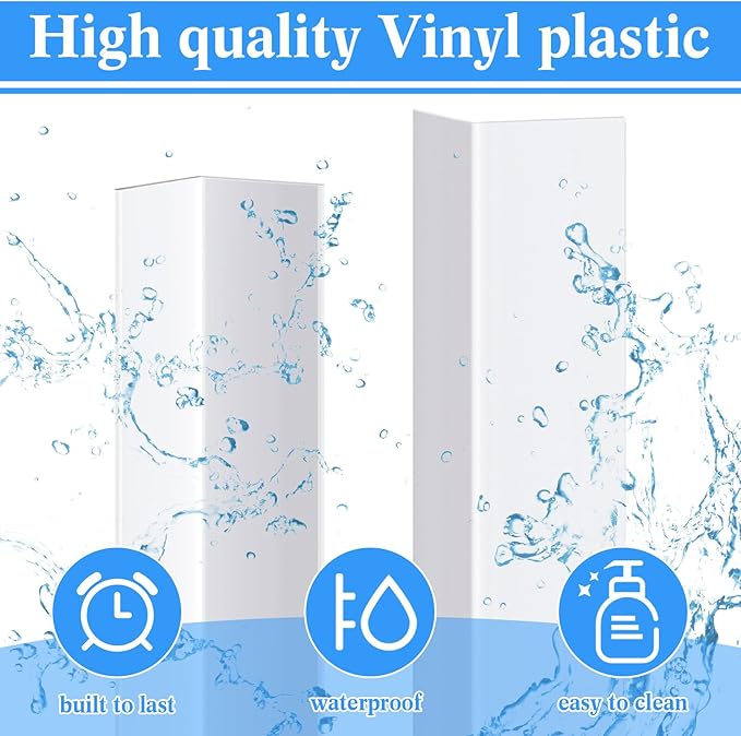 Sasylvia 10 Pcs Wall Corner Protector Guards, Avoid Scratching Scuffs, 1 x 48 Inches Vinyl Corner Trim Molding, Ease Install & Cleaning for Door Countertop Furniture Cabinet Protection