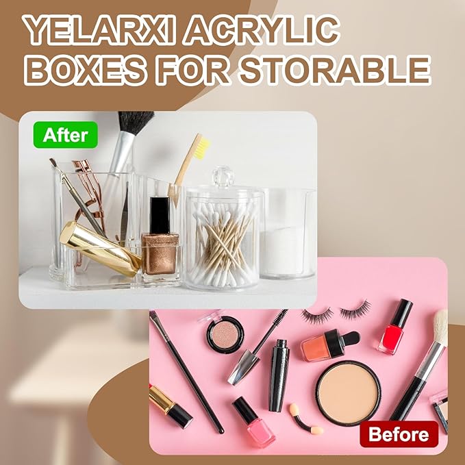 Acrylic Box with Lid, 2.36 x 2.36 x 0.79 in Acrylic Display Case Plastic Square Cube Container Storage Holder Stackable Bins for Cosmetic Collectible Candy Jewelry(2 Pack, Clear)