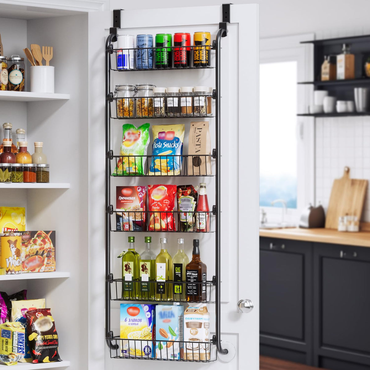 Delamu Over the Door Pantry Organizer, 6-Tier Metal | All Products - Image 1