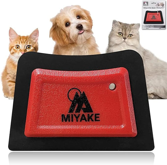 Miyake Mini Pet Hair Remover, Dog Hair Remover Squeegee for Car Carpet & Car Cleaning Supplies, Cat Hair Remover for Furniture, Reusable Carpet Brush and Lint Remover, Pet Hair Removal Tool