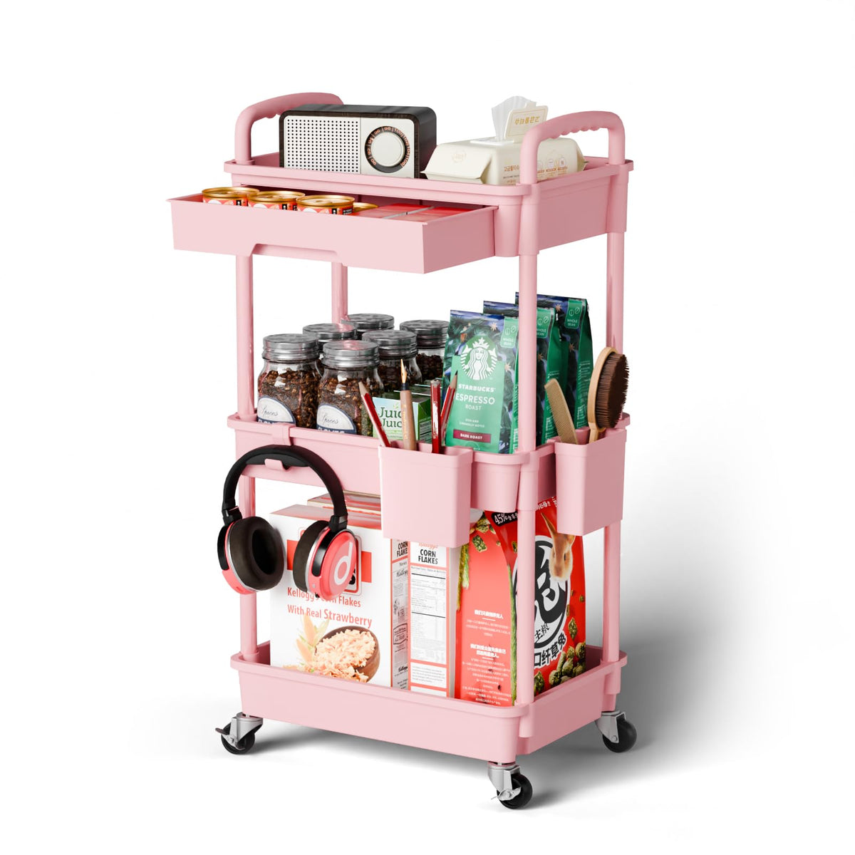 Sorgion 3 Tier Rolling Cart Organizer,Laundry Room - Image 1