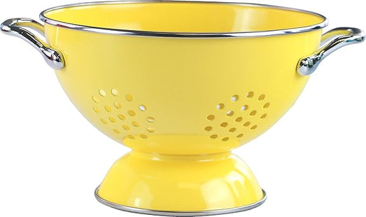 Calypso Basics by Reston Lloyd Powder Coated Enameled Colander, 1.5 Quart, Lemon