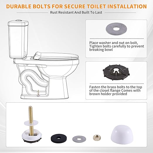 Extra Thick Toilet Wax Ring Replacement Kit, Universal Wax Seal Fits 3" & 4" Drain Pipes, Includes Bolts & Washers, Easy Installation, Compatible with Below-Floor or Level Flanges