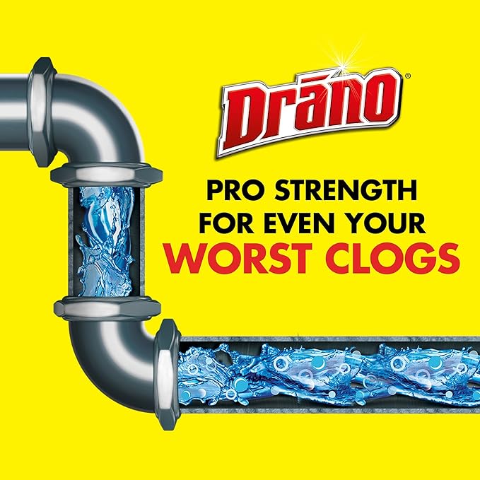 Drano Max Gel Drain Clog Remover and Cleaner for Shower or Sink Drains, Unclogs and Removes Hair, Soap Scum, Blockages, Commercial Line, 42 oz