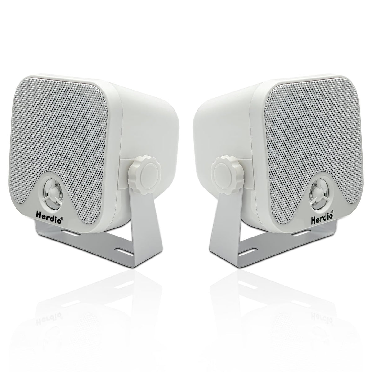 Herdio 4" Heavy Duty Waterproof Boat Marine Box Outdoor Speakers - Image 1