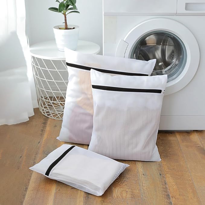 Mesh Laundry Bags, Reusable Delicate Laundry Bag Small Mesh Bags for Laundry, Zipper Laundry Bags Mesh Wash Bags for Lingerie, Bras, Socks, Trousers, T-shirt (3)