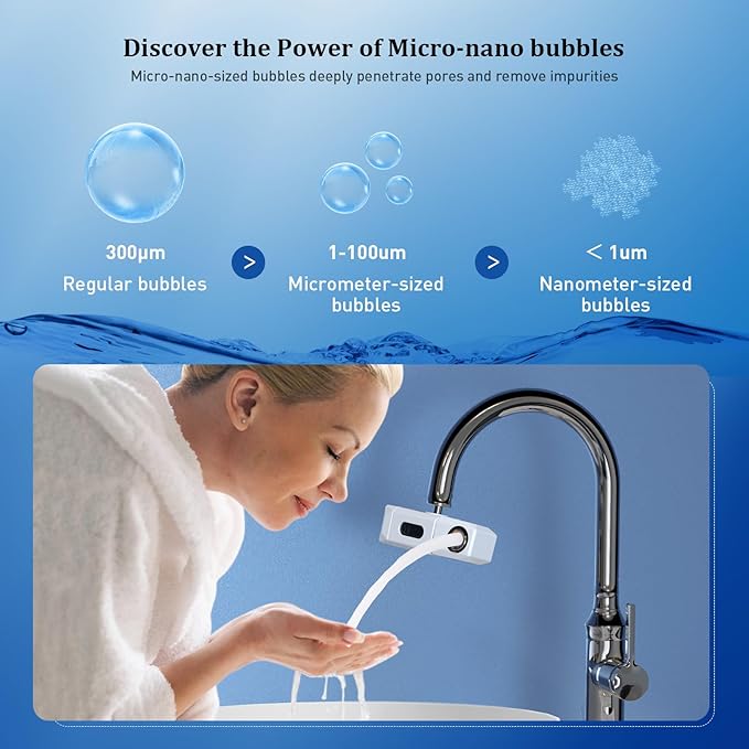 Advanced Faucet Water Filter with Micro-Bubble Technology – Deep Cleansing and Skincare Protection – Ideal for Bathing and Facial Skin Care, Easy Installation