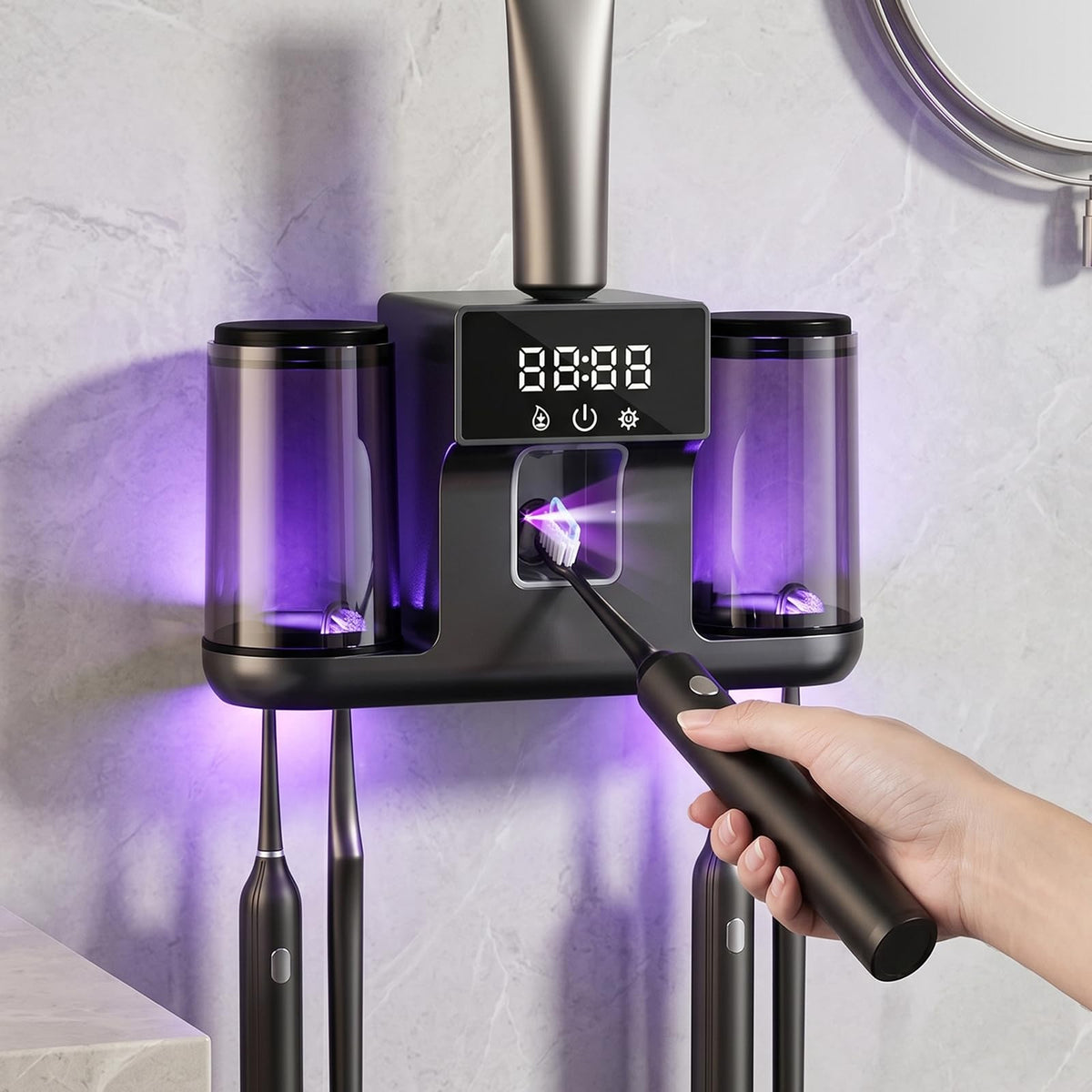 Smart Toothbrush Holder with Automatic Toothpaste Dispenser - Image 1