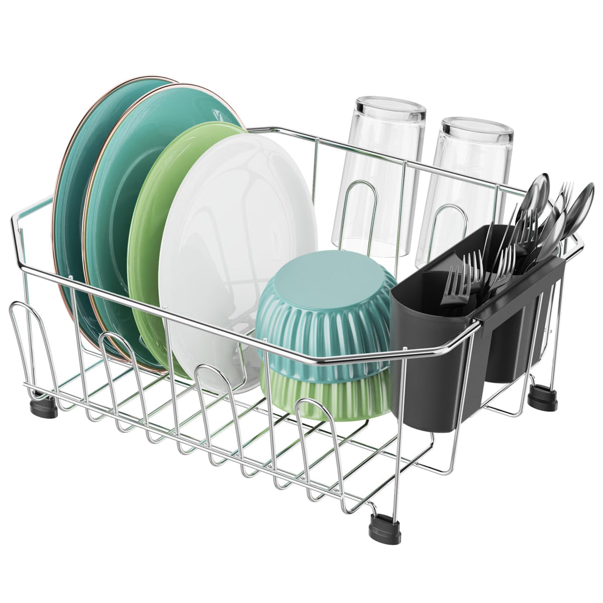 Swedecor Small in Sink Dish Drying Rack - Stainless Steel - Image 1