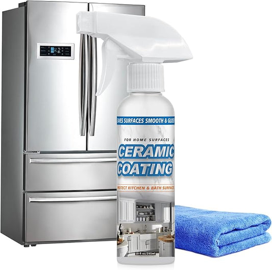 Ceramic Coating Spray Kit – Nano Protective Sealant for Kitchen & Bathroom | Hydrophobic, Anti-Fingerprint & Stain-Resistant Surface Coating, Long-Lasting Shine