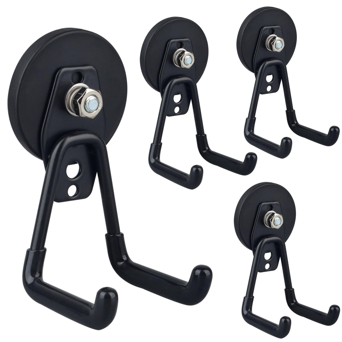 Uni-Mag Heavy Duty Magnetic Garage Hooks,4 Pack Strong - Image 1