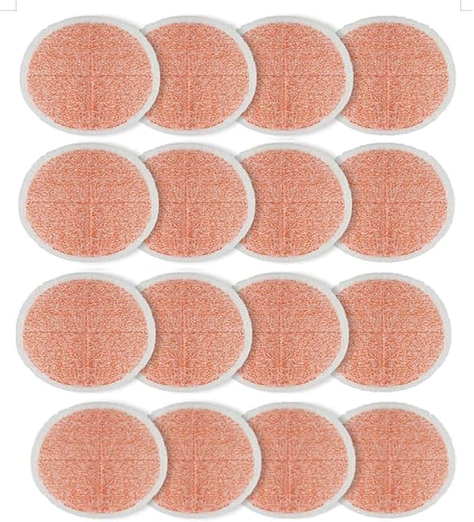 Replacement Pads for Bissell Spin Wave Mop: 16 Pads for Bissell Spin Wave/Crosswave,Expert/Pet/Cordless Hard Floor,2124 20393 2039a 20399 2039w 23159 23157 Spin Mop Cleaner Scrub (16-Orange)