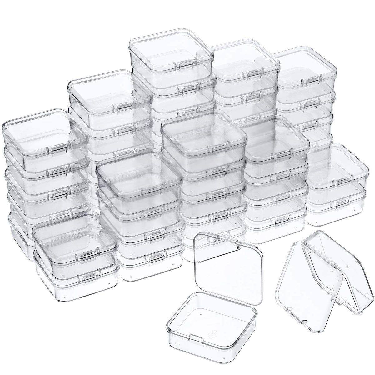SATINIOR 48 Packs Clear Small Plastic Containers Transparent - Image 1