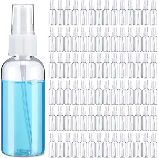 Zhehao 200 Pcs Small Spray Bottle Bulk 2 oz Plastic Mist Spray Bottles for Essential Oils Fine Mist Sprayer Reusable Refillable Portable Travel Containers for Perfume Cleaning Samples(Clear)