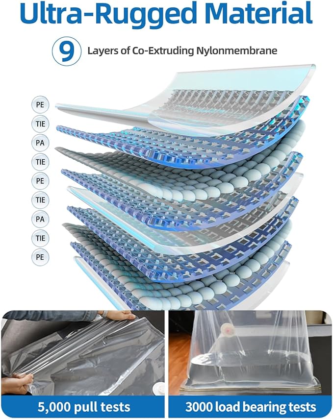 Vacuum Storage Bags for moving, Vacuum Seal Bags for Memory Foam, Latex, Clothing & Bedding, Space Saver Bags for Organization and Storage(1 Twin/Twin XL)