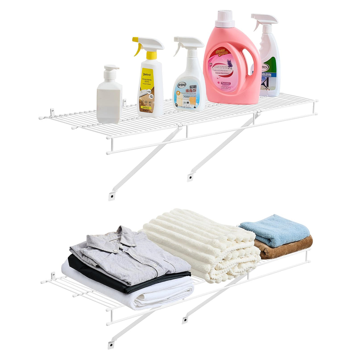 VEVOR Wire Shelf Kit, 3 ft, Set of 2, Wall Mounted Wire - Image 1