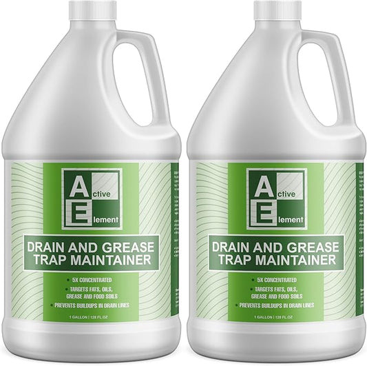 Drain and Grease Trap Maintainer- 2 Gallon (Contains 256 Treatments) - Biological Formula -Breaks Down Fats Oils and Grease - Grease Traps, Drain, Septic Systems and Sewers - Deodorizer