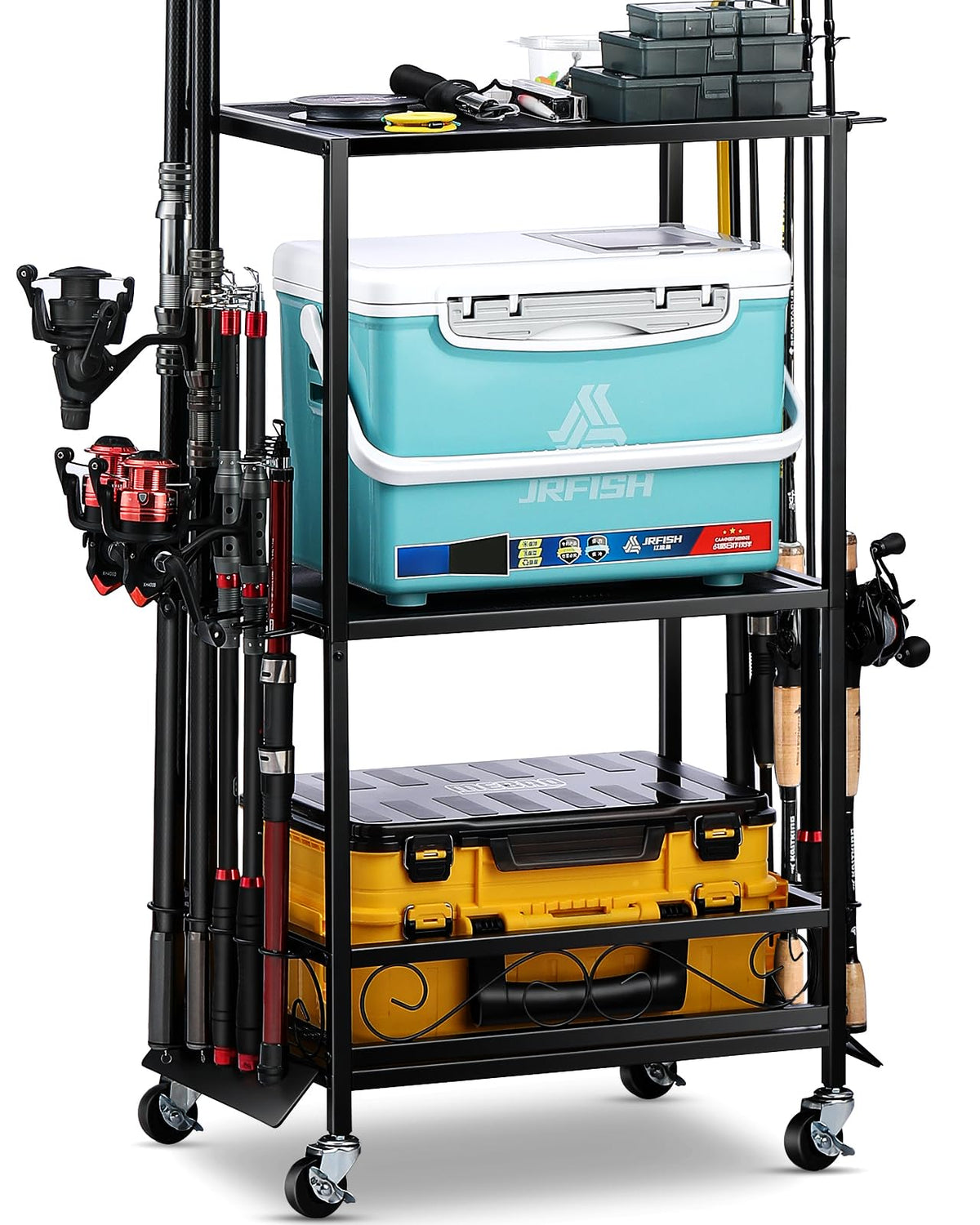 Fishing Rod Holder - Fishing Pole Rack for 10 Rods | Home Organization - Image 1