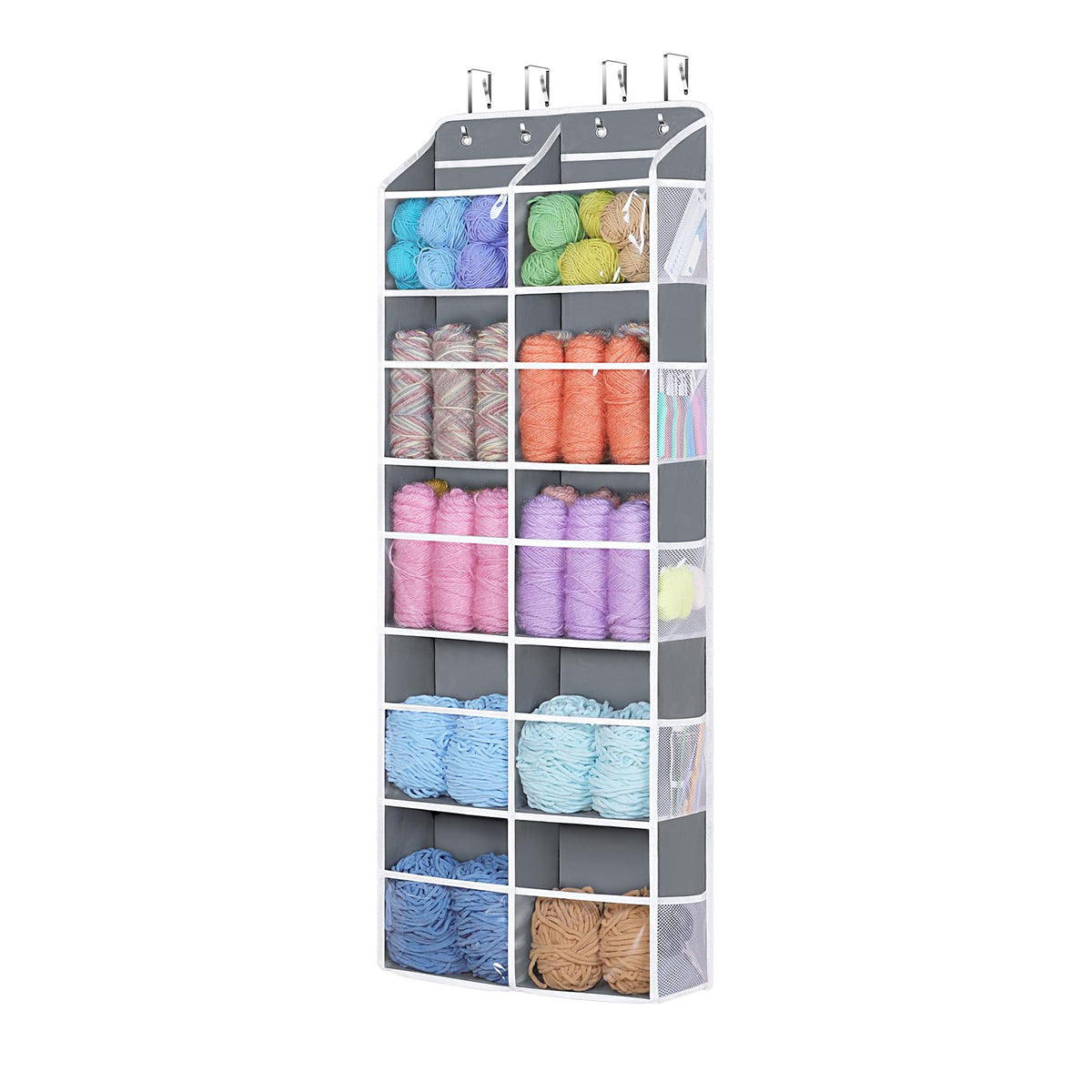 Univivi Hanging Yarn Storage Organizer with Side Pockets, 5 Tiers - Image 1