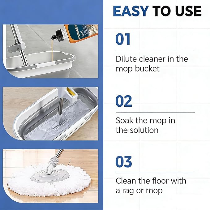 5-in-1 Hardwood Floor Cleaner, 2026 multi surface cleaner, 100 ml/3.38 oz Concentrated Multi Surface Cleaning Solution for Tile, Laminate and Wood, Streak-Free Shine for Kitchen and Bathroom (3pcs)