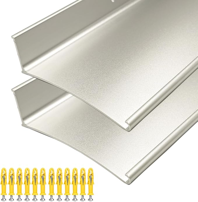 Heavy-Duty 5.12" W 43.3" L Door Rain Drip Guard Overhead,Aluminum Drip Cap for Exterior Doors Window Top,Rain Drip Edge Flashing,Water Deflector,Rain Diverter,Anodized Silver 2PCS