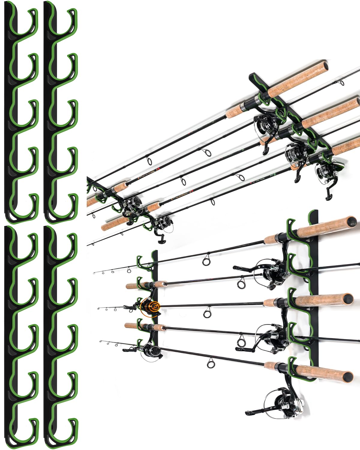 Fishing Rod Rack,Wall or Ceiling Mounted Pole Holder Garage - Image 1