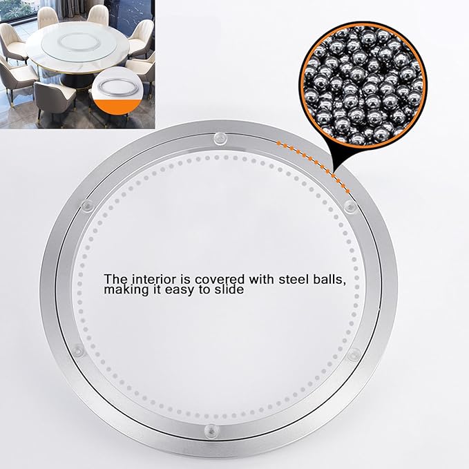 Lazy Susan Aluminum Bearing Metal Rotating Turntable Bearings Swivel Plate Hardware for Dining-Table Non-Slip and Workbench (16 Inchs) …