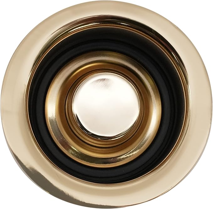 Westbrass D2165-01 Post Style Large Kitchen Basket Strainer with Waste Disposal Flange and Stopper, Polished Brass