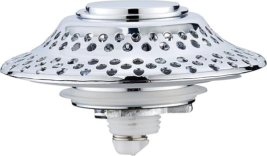 Universal Bathtub Drain Stopper with Removable Hair Catcher, 3-in-1 Pop-up Drain Plug Fits 1.38 to 2.1 Inch Holes, Upgrade Shower Drain Cover with Stainless Steel Filter