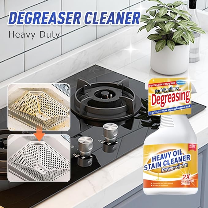 Kitchen Heavy Oil Cleaner, 2025 New All Purpose Kitchen Heavy Oil Cleaning Agent, Powerful Clean Kitchens Oils Stains Spray, Multipurpose Cleaner for Countertops, Ovens (3)