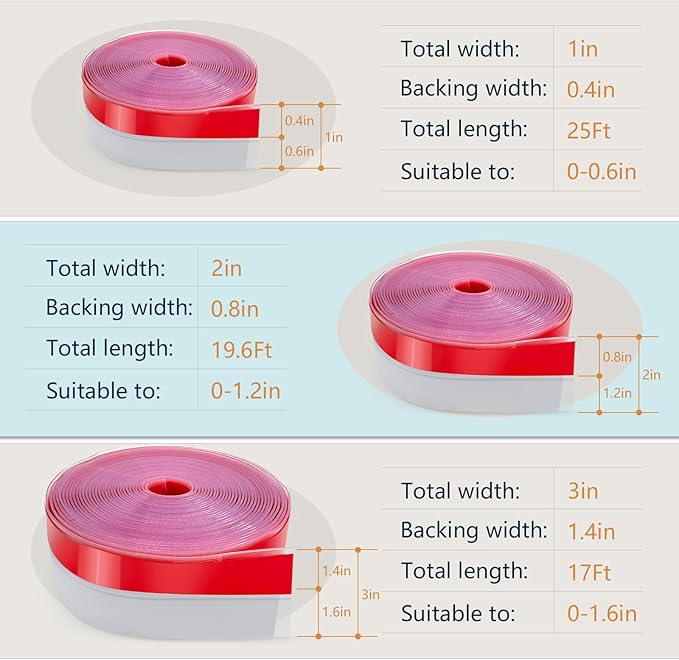 【2026 New Upgrade】 Wide Silicone Weather Stripping Door Seal with Strong Adhesive 1" x 25 ft, Draft Stopper for Garage, Shower & Sliding Doors - Gap & Under Door Protection, Transparent