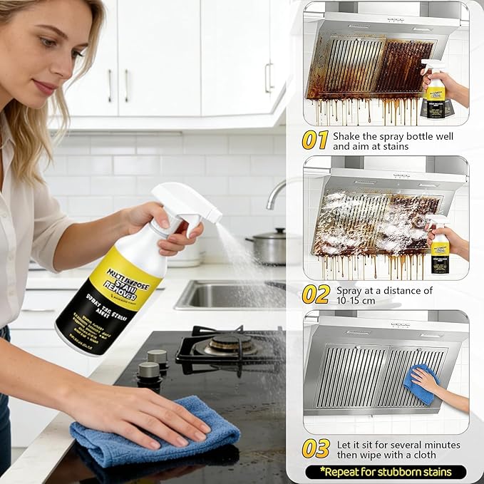Multi-Purpose Stain Remover, A Powerful Cleaner，Kitchen Multi-purpose Foam Cleaner Spray, A powerful Cleaner for Kitchens, Floors, Cars, and Toile (1PCS*120ML)