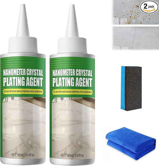 2Pcs Nano Crystal Coating Agent For Tile & Furniture, Upgrade Granite Countertop Cleaner and Sealer with Protection, Quartz Marble Stone Polish Cleaner for Permanent Hold & Shine Effect