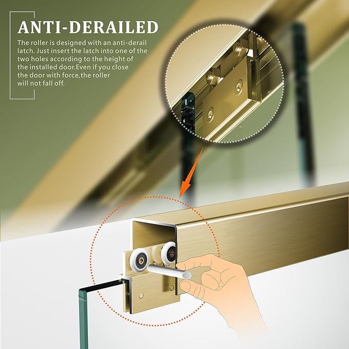 60"x 62" Brushed Gold Bathtub Shower Door,ANSI/SGCC Certified 6mm Tempered Glass,Corrosion-Proof Stainless Steel Handle & Aluminum Frame & Silent Glide Technology,Easy Install Reversible Sliding Door