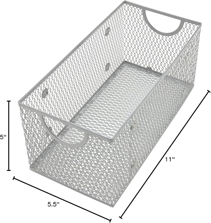 YBM Home Wire Mesh Storage Basket Organizer for CD and DVDs - 12 Pack