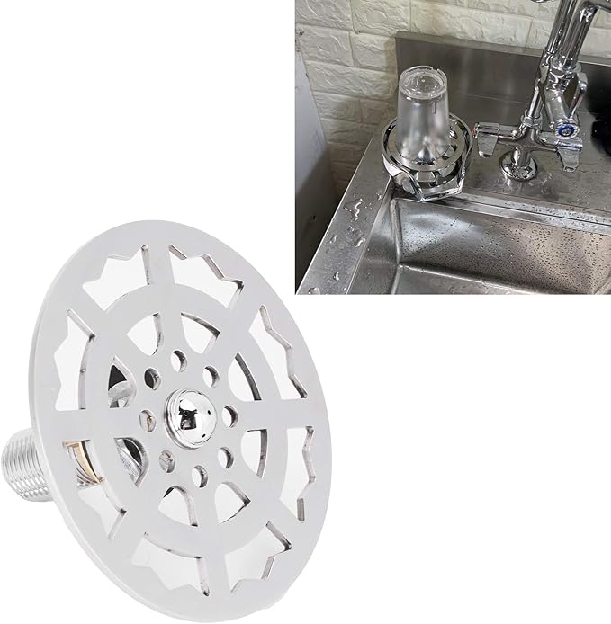 Professional Bar Glass Rinser Faucet Head Stainless Steel Automatic Cup Washer Cleaner Accessory for Bar Hotel Cafe Restaurant Kitchen Sink Accessories