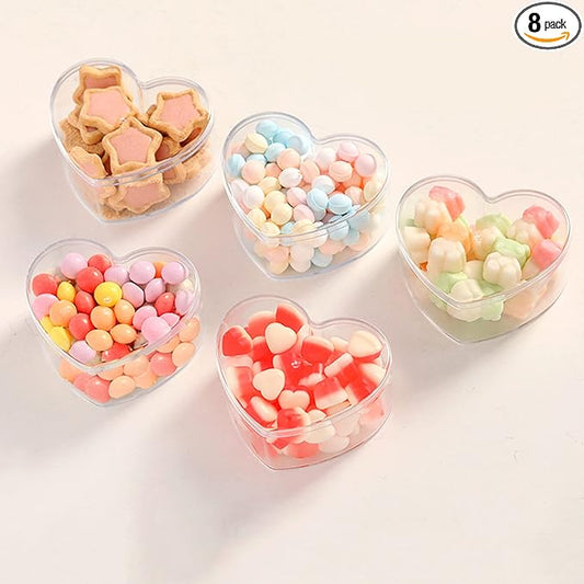 KissYou Heart Shaped Box Clear Acrylic Candy Box Bridesmaid Proposal Ring Holder Heart-shaped Cube Crystal Jewelry Display Boxes Christmas Gift Box