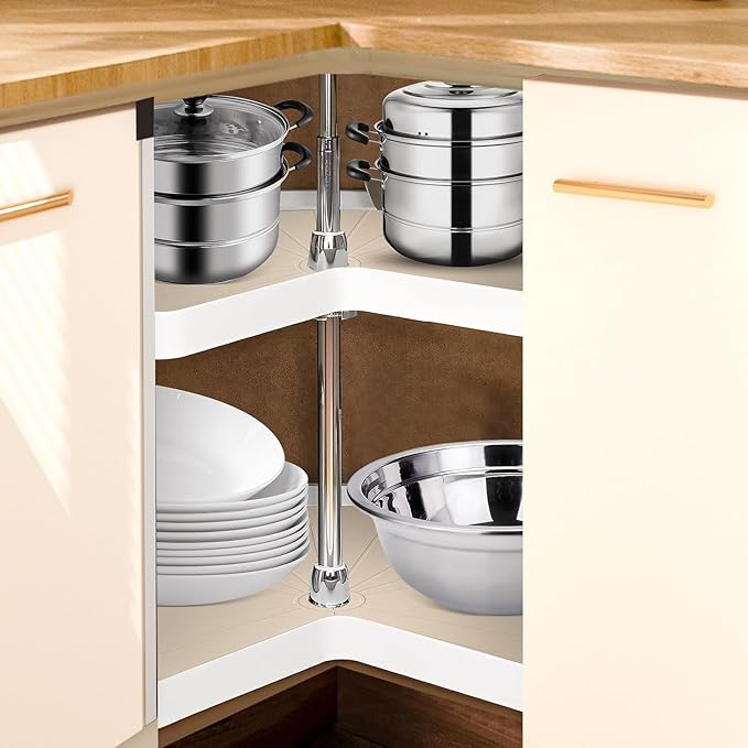 Lazy Susan Turntable Organizer - 28 Inch Rotating Tray for Kitchen Cabinet, Dining Table, Countertop (BEIGE32)